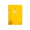 Cuaderno espiral liderpapel a4 pautaguia tapa plastico 80h 90gr cuadro pautado 4mm con margen color amarillo