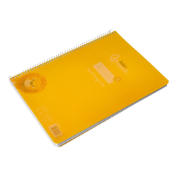 Cuaderno espiral liderpapel a4 pautaguia tapa plastico 80h 90gr cuadro pautado 4mm con margen color amarillo