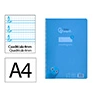 Cuaderno espiral liderpapel a4 pautaguia tapa plastico 80h 90gr cuadro pautado 4mm con margen color azul
