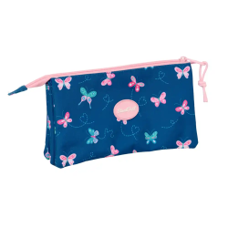 Bolso escolar portatodo safta triple blackfit8 mariposas 120x220x30 mm