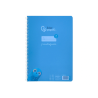 Cuaderno espiral liderpapel a4 pautaguia tapa plastico 80h 90gr cuadro pautado 4mm con margen color azul