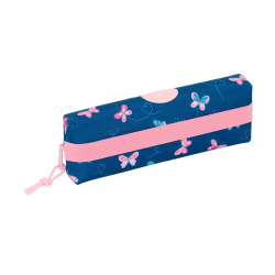 Bolso escolar portatodo safta rectangular con goma elastica blackfit8 mariposas 40x220x70 mm