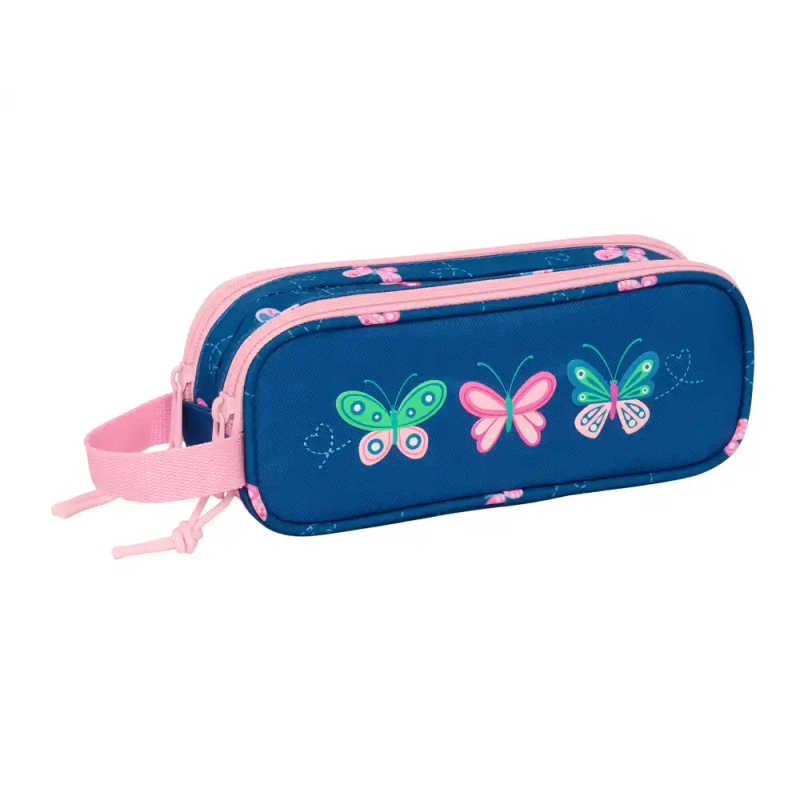 Bolso escolar portatodo safta doble blackfit8 mariposas 80x210x60 mm