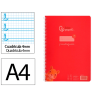 Cuaderno espiral liderpapel a4 pautaguia tapa plastico 80h 90gr cuadro pautado 4mm con margen color rojo
