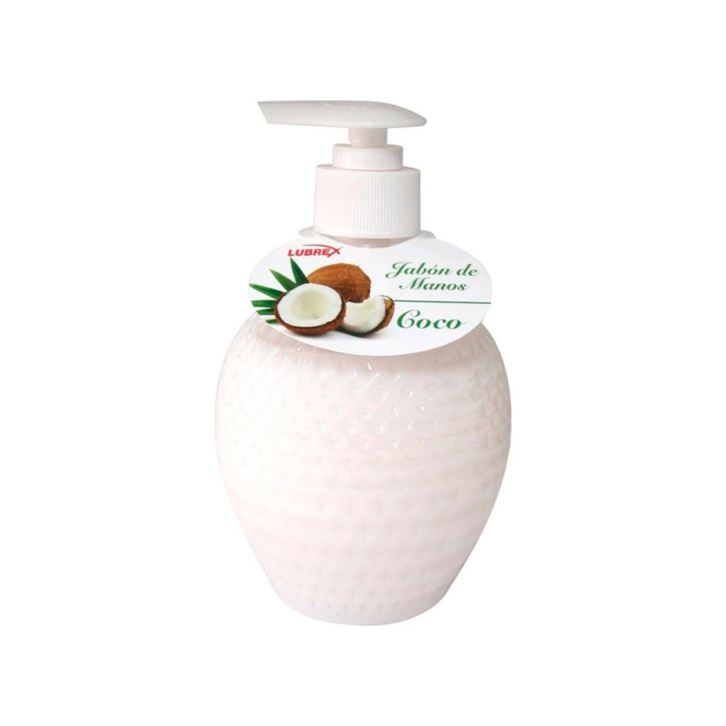 Jabon liquido lavamanos lubrex con dosificador aroma coco bote de 350 ml