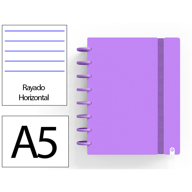 Cuaderno ingeniox foam a5 80h rayado horizontal violeta