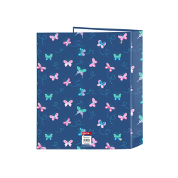 Carpeta carton folio 4 anillas safta lomo ancho blackfit8 mariposas