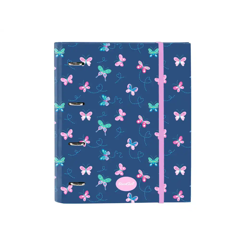 Carpeta con recambio safta din a4 cuadro 5 mm con goma y separadores blackfit8 mariposas