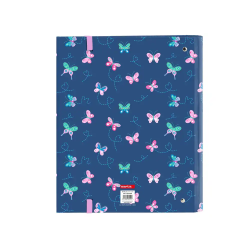 Carpeta con recambio safta din a4 cuadro 5 mm con goma y separadores blackfit8 mariposas
