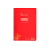 Cuaderno espiral liderpapel a4 pautaguia tapa plastico 80h 90gr cuadro pautado 4mm con margen color rojo