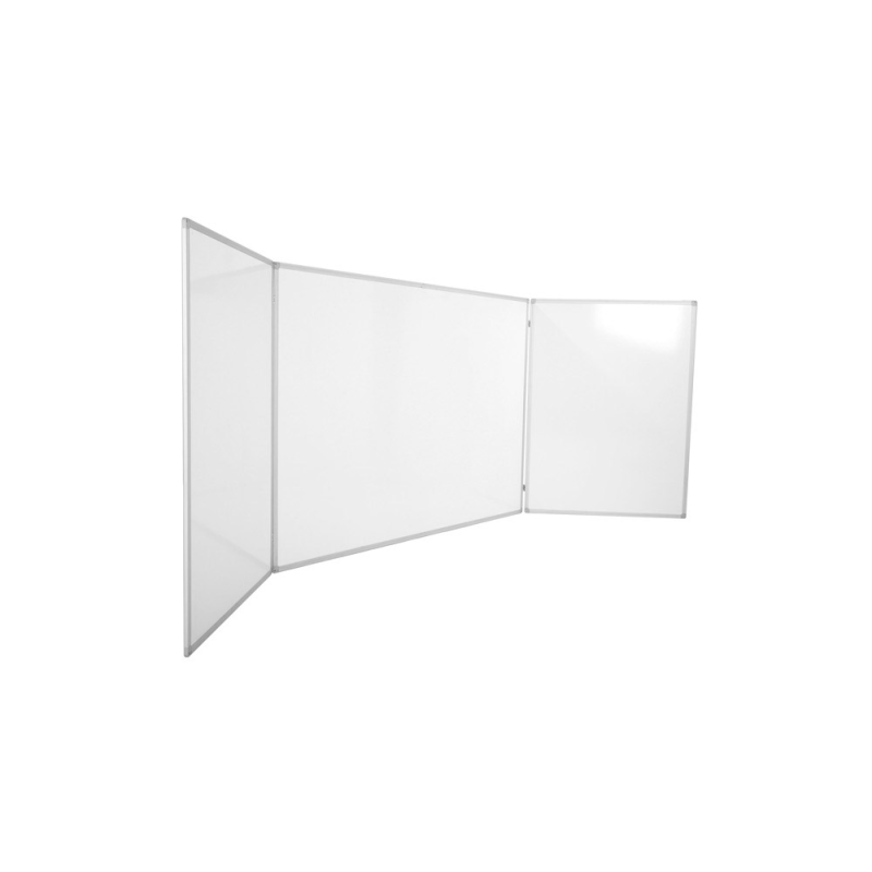 Pizarra blanca rocada triptica lacada magentica marco de aluminio 240x90 cm