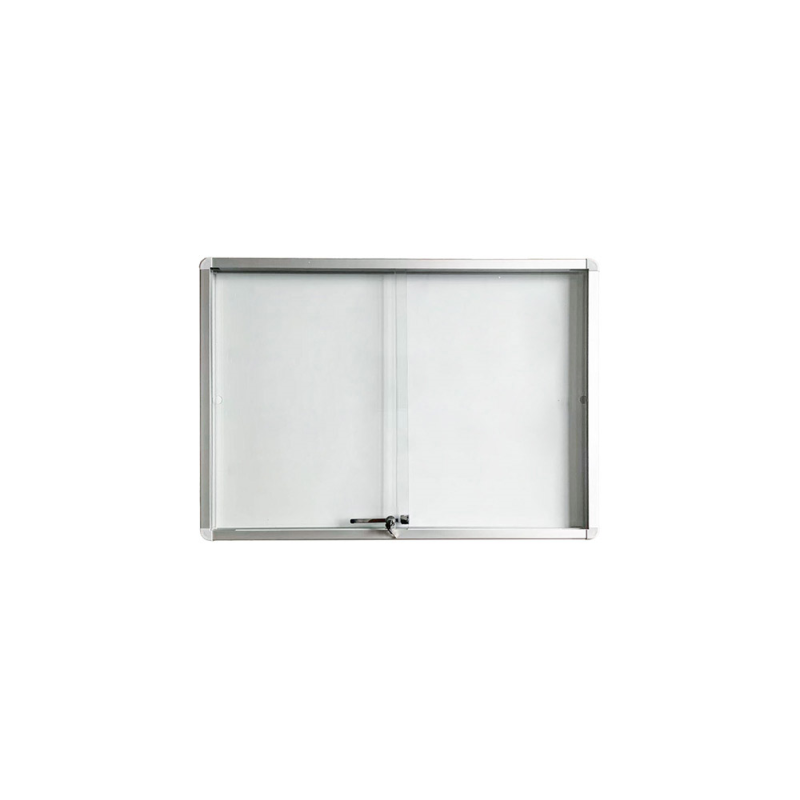 Vitrina de anuncio rocada lacada magentica puerta corredera 18xa4