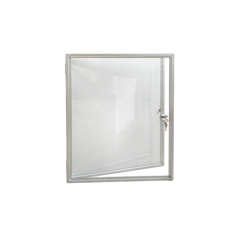 Vitrina de anuncio rocada puerta apertura horizontal lacada magnetica 24xa4