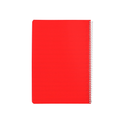 Cuaderno espiral liderpapel a4 pautaguia tapa plastico 80h 90gr cuadro pautado 4mm con margen color rojo