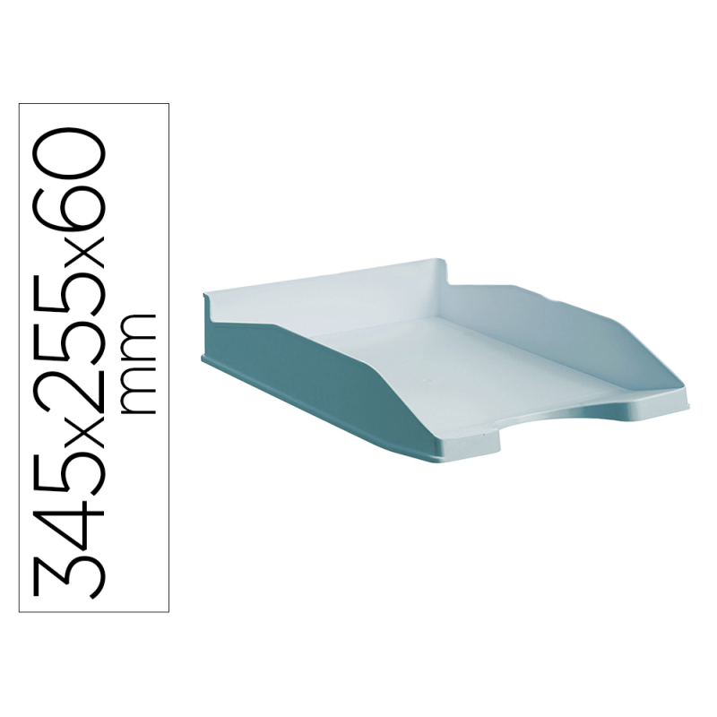 Bandeja sobremesa archivo 2000 antimicrobiana plastico apilable 3 posiciones din a4 y folio azul 345x255x60 mm