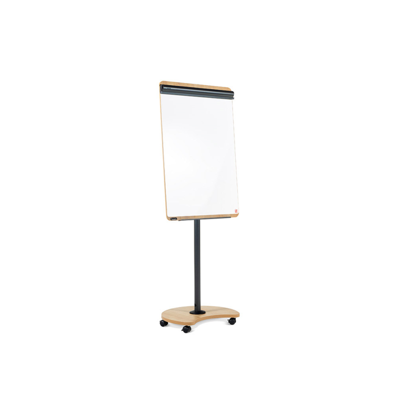 Pizarra blanca rocada gama natural movil lacada magnetica con 2 brazos abatibles 69x99 cm