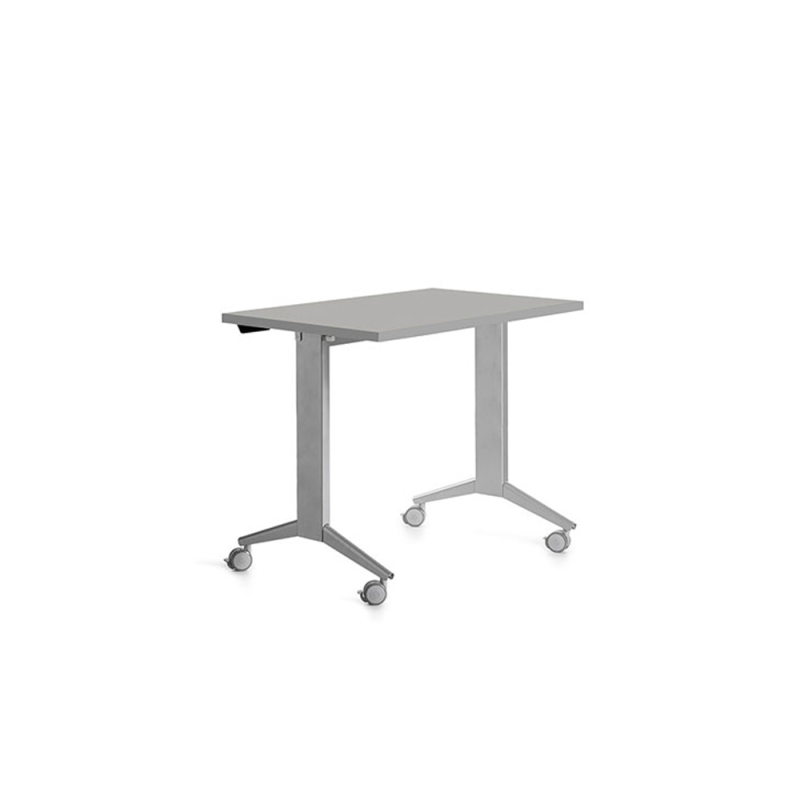 Mesa de oficina rocada 120x60cm con tablero abatible 90 acabado fd02 gris/gris