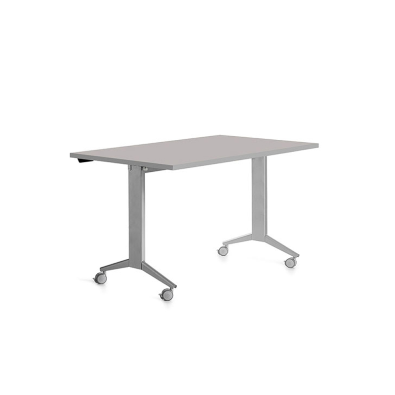 Mesa de oficina rocada 140x80cm con tablero abatible 90 acabado fd02 gris/gris