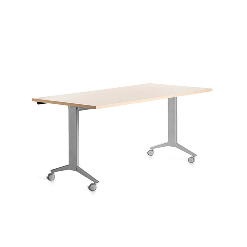 Mesa de oficina rocada 160x80cm con tablero abatible 90 acabado fd01 gris/haya