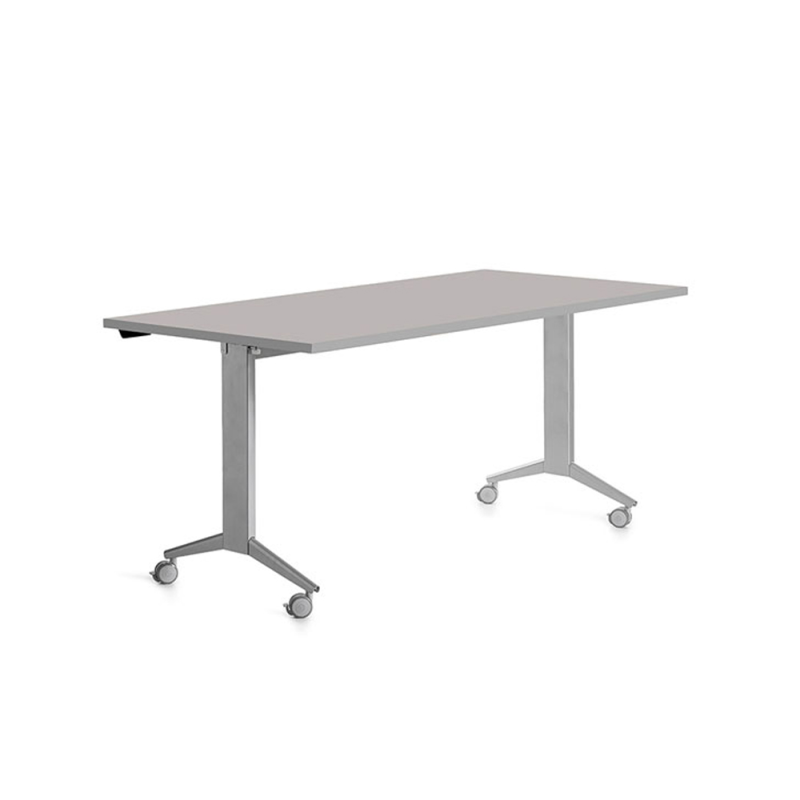 Mesa de oficina rocada 160x80cm con tablero abatible 90 acabado fd02 gris/gris