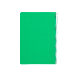 Cuaderno espiral liderpapel a4 pautaguia tapa plastico 80h 90gr cuadro pautado 4mm con margen color verde