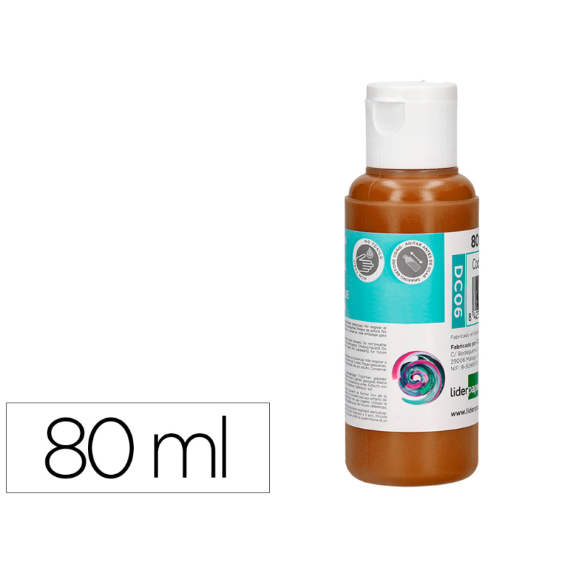 Pintura acrilica liderpapel bote de 80 ml marron