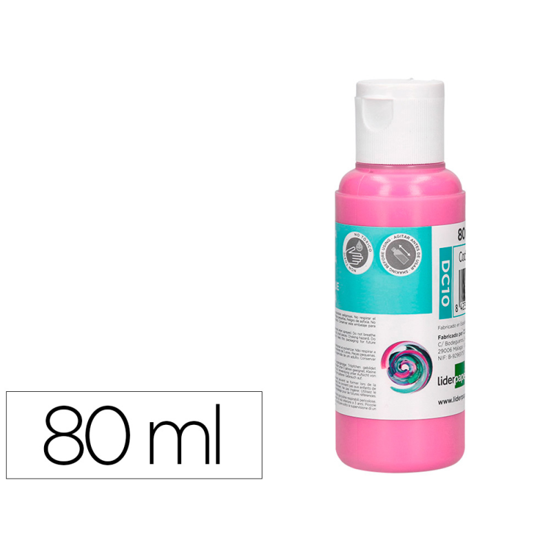 Pintura acrilica liderpapel bote de 80 ml rosa