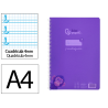 Cuaderno espiral liderpapel a4 pautaguia tapa plastico 80h 90gr cuadro pautado 4mm con margen color lila
