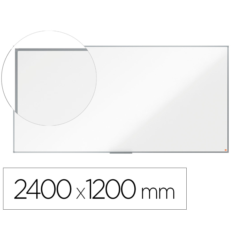 Pizarra blanca nobo essence acero lacado 2400x1200 mm