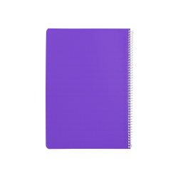 Cuaderno espiral liderpapel a4 pautaguia tapa plastico 80h 90gr cuadro pautado 4mm con margen color lila