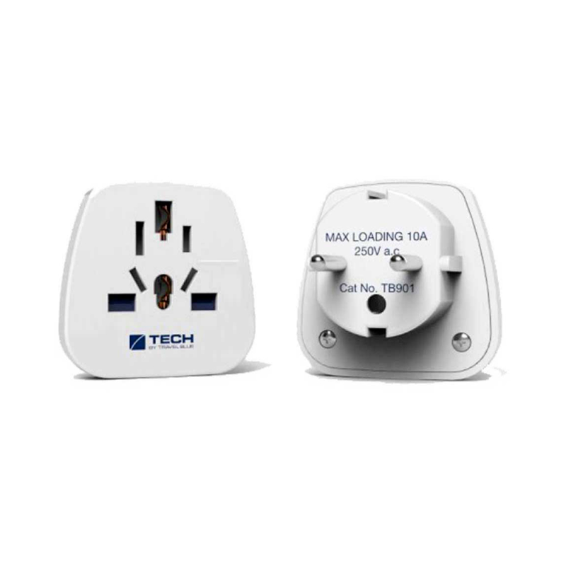 Adaptador de corriente travel blue viaje a europa de pared 10a/250v color blanco