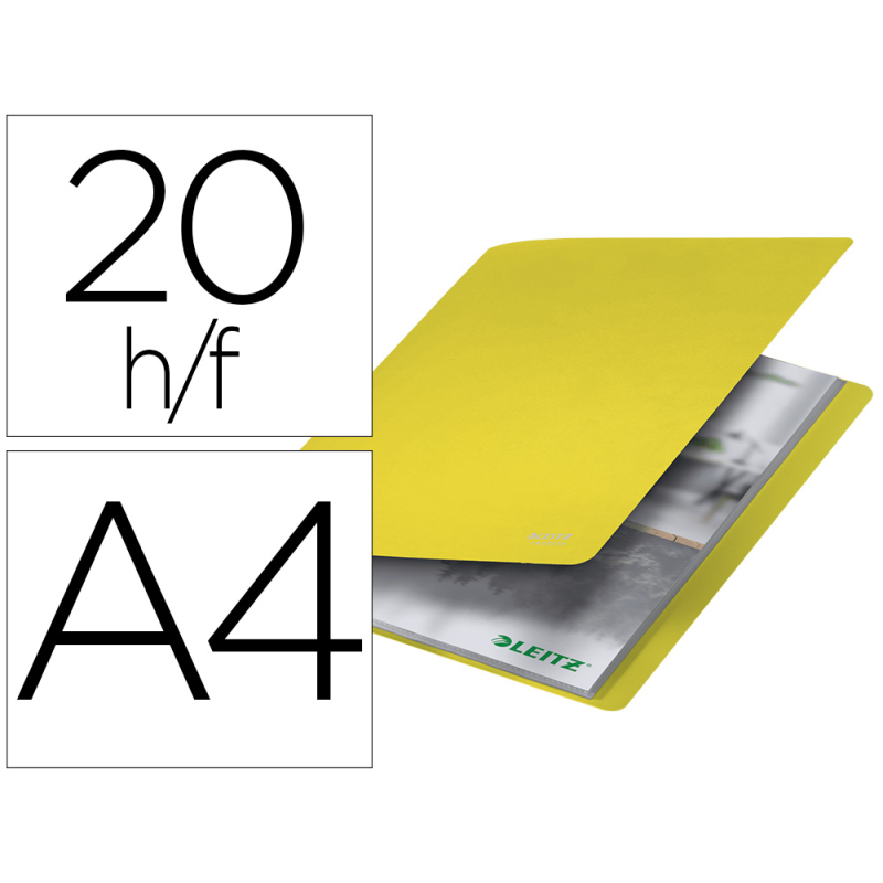 Carpeta leitz recycle escaparate din a4 20 fundas polipropileno amarillo