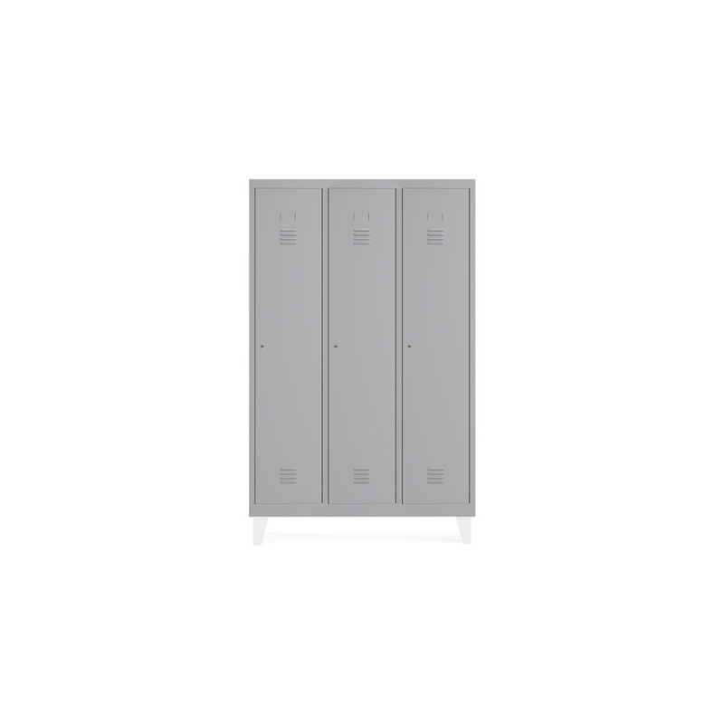 Taquilla metalica rocada 300 3 modulos x 3 puerta gris 910x500x1800 mm