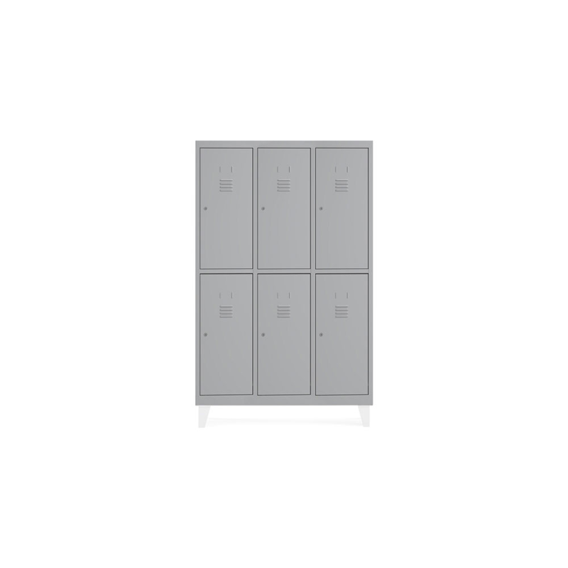 Taquilla metalica rocada 300 3 modulos x 2 puertas gris 910x500x1800 mm