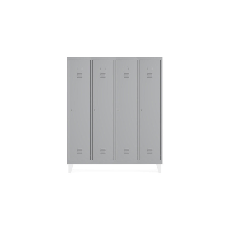 Taquilla metalica rocada 300 4 modulos x 1 puerta gris 1210x500x1800 mm