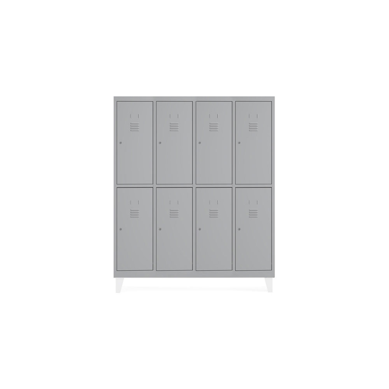 Taquilla metalica rocada 300 4 modulos x 2 puertas gris 1210x500x1800 mm