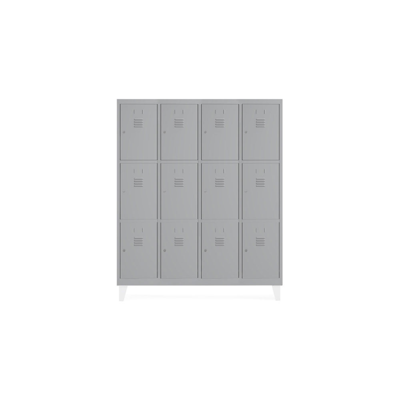 Taquilla metalica rocada 300 4 modulos x 3 puertas gris 1210x500x1800 mm