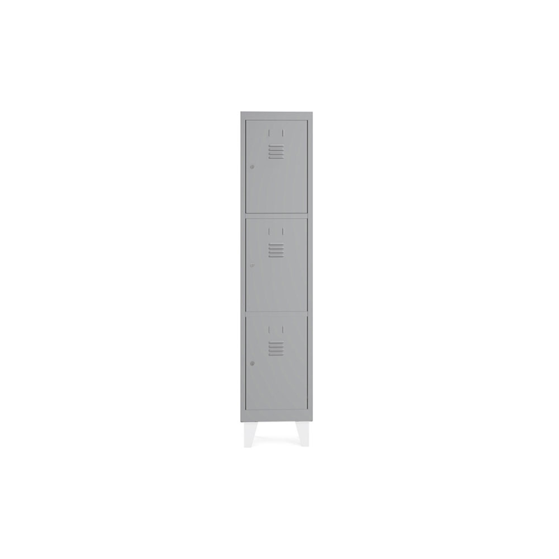 Taquilla metalica rocada 400 1 modulo x 3 puertas gris 430x500x1800 mm