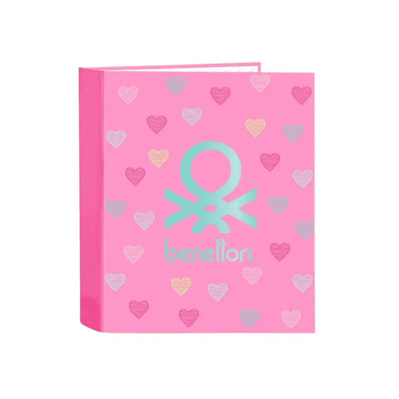 Carpeta carton folio 4 anillas safta lomo ancho benetton heart