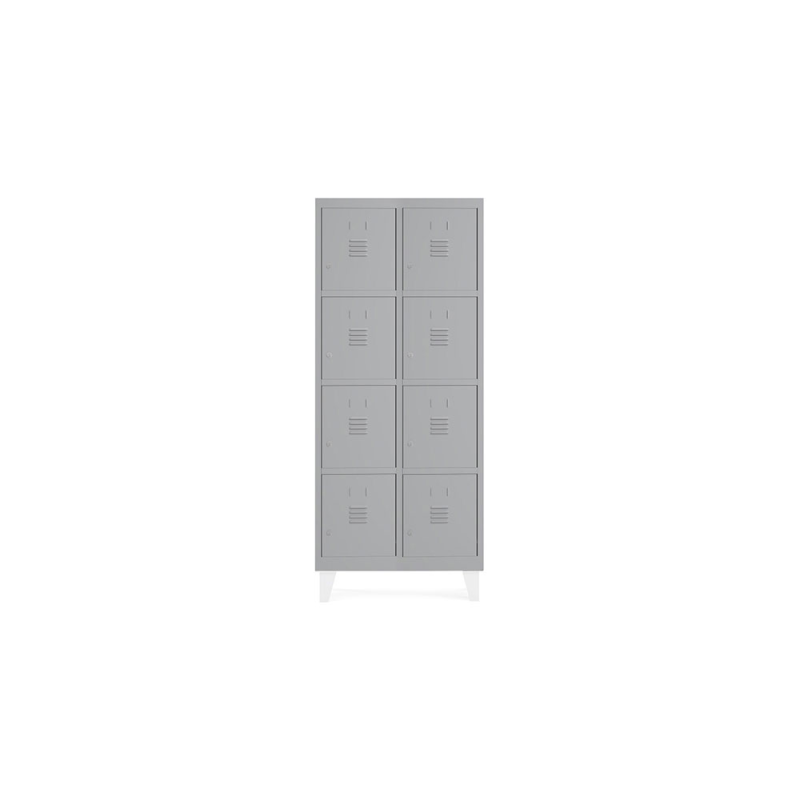Taquilla metalica rocada 400 2 modulos x 4 puertas gris 820x500x1800 mm