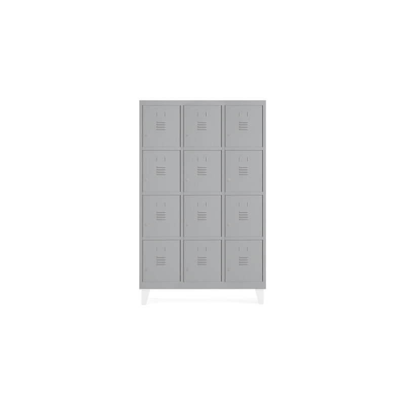 Taquilla metalica rocada 400 3 modulos x 4 puertas gris 1210x500x1800 mm