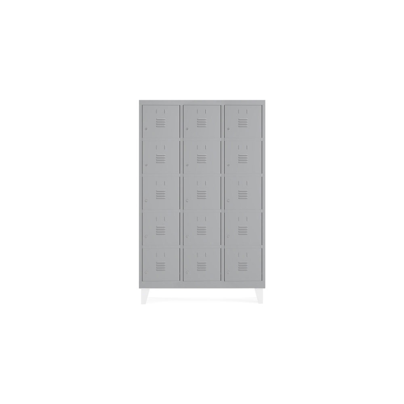 Taquilla metalica rocada 400 3 modulos x 5 puertas gris 1210x500x1800 mm