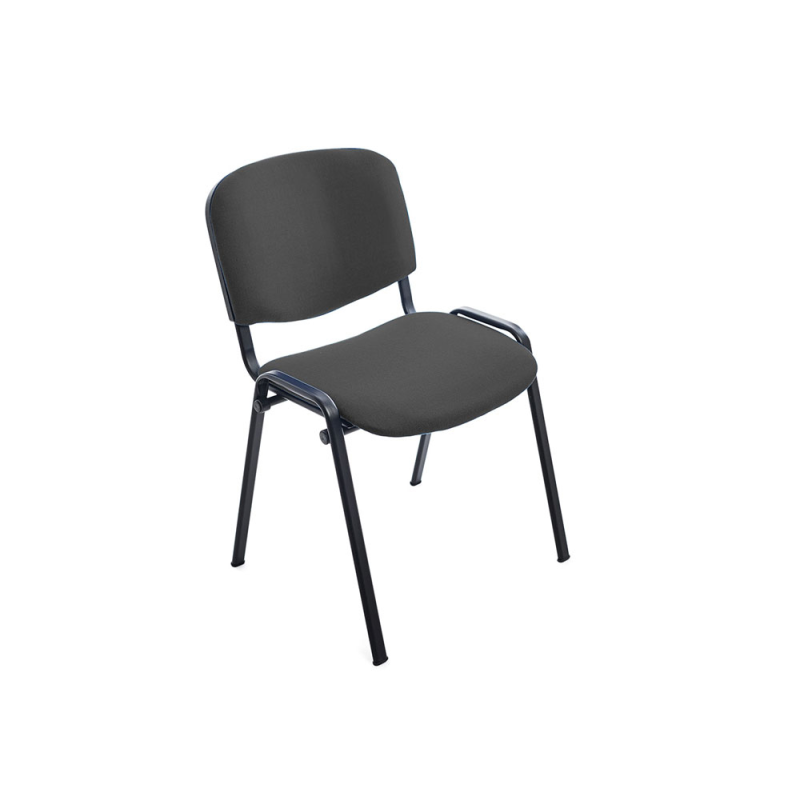 Silla rocada confidente estructura metalica asiento tela ignifuga gris 570x410x810 mm