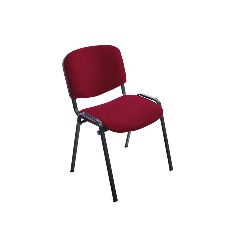 Silla rocada confidente estructura metalica asiento tela ignifuga burdeos 570x410x810 mm