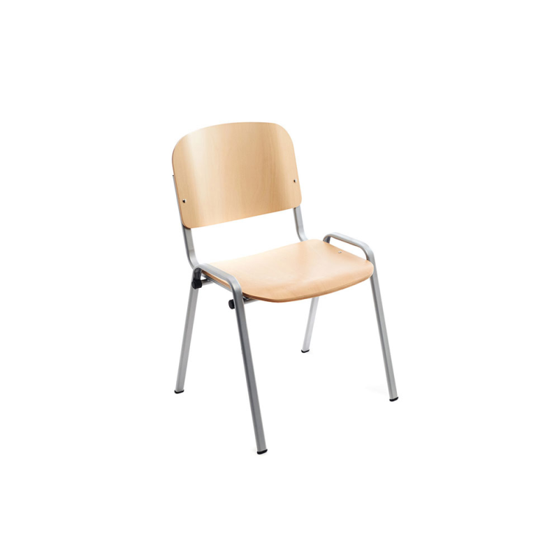 Silla rocada confidente estructura metalica asiento y respaldo madera natural 570x410x810 mm