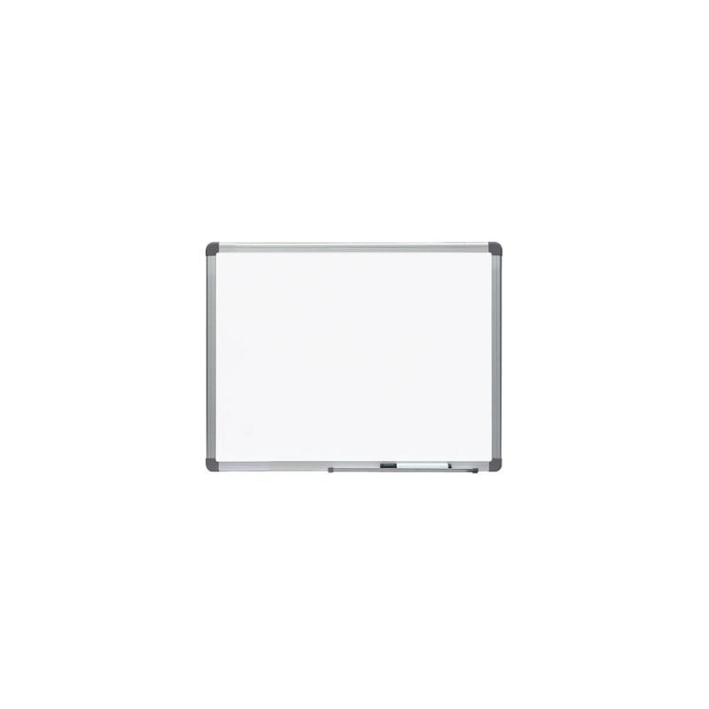 Pizarra blanca rocada lacada magnetica marco aluminio con cantoneras 45x60 cm