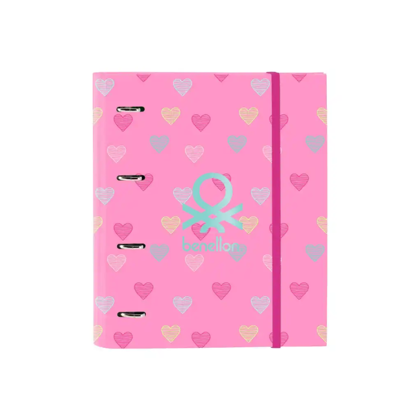 Carpeta con recambio safta din a4 cuadro 5 mm con goma y separadores benetton heart