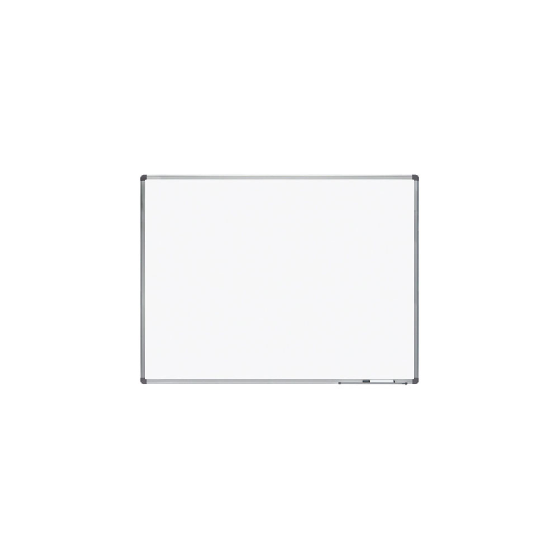 Pizarra blanca rocada lacada magnetica marco aluminio con cantoneras 90x120 cm