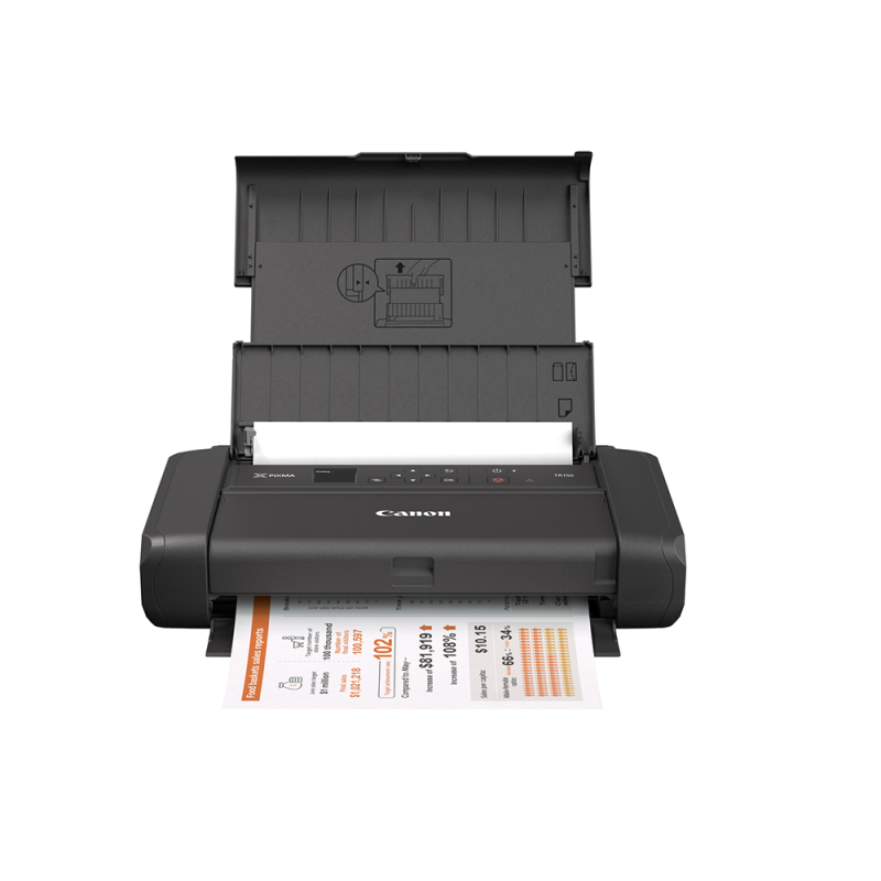 Impresora canon pixma tr150 tinta color 9 ppm negro/5 ppm color 20x25 cm wifi bandeja entrada 50 hojas con bateria