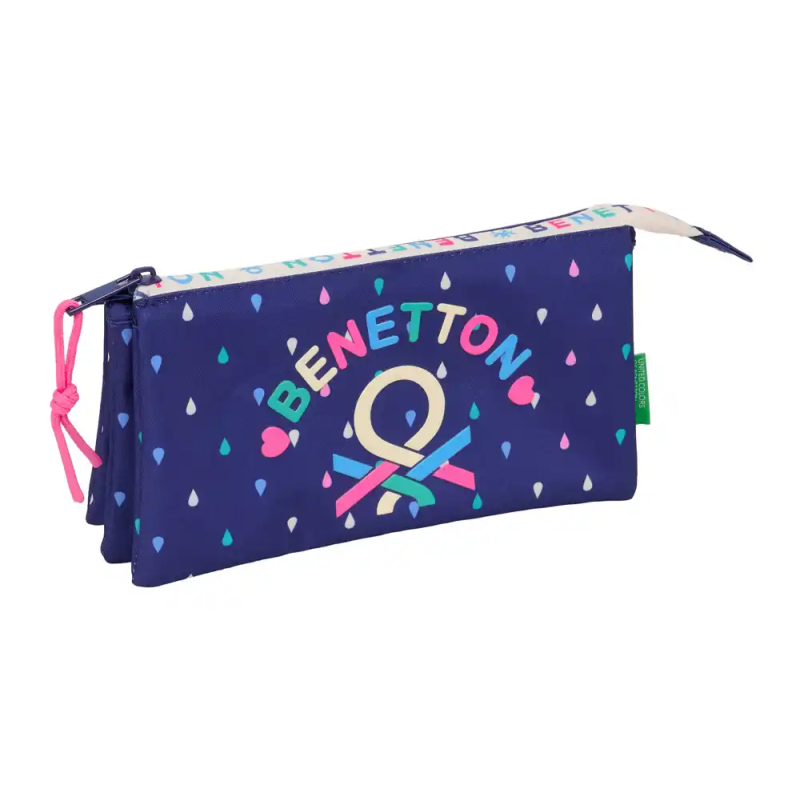 Bolso escolar portatodo safta triple benetton drop 120x220x30 mm